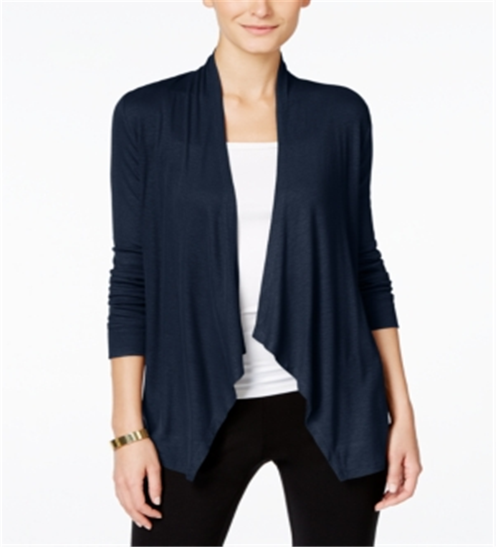 Cardigan feminino Petite com abertura frontal da Inc International Concepts - Azul crepúsculo profundo, tamanho Petite S