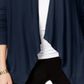 Cardigan feminino Petite com abertura frontal da Inc International Concepts - Azul crepúsculo profundo, tamanho Petite S