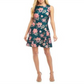 Vestido feminino Vince Camuto estampado estilo Scuba Fit and Flare, verde, tamanho 8
