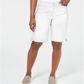 Shorts femininos Karen Scott com punhos lisos e amarração, branco, tamanho 6