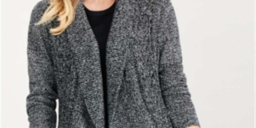Karen Scott Cardigan Cocoon Feminino Preto Tamanho Pequeno GG