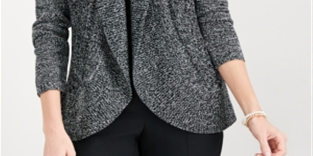 Karen Scott Cardigan Cocoon Feminino Preto Tamanho Pequeno GG