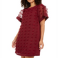 Vestido texturizado com bolinhas Alfani feminino, tamanho 4, vinho