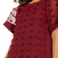 Vestido texturizado com bolinhas Alfani feminino, tamanho 4, vinho