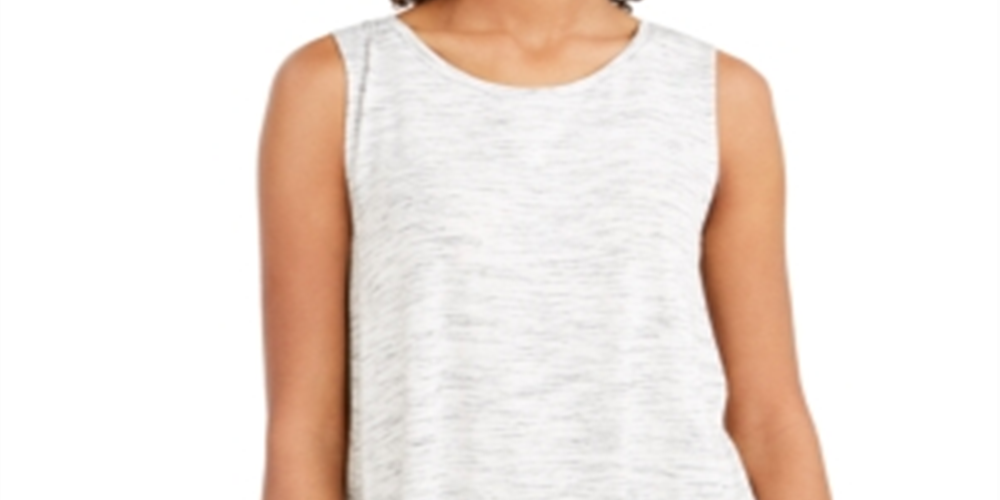 Regata feminina Spacedyed Style &amp; Co, branca, tamanho X-G
