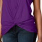 Blusa feminina com frente torcida, roxa, tamanho pequeno, da INC International Concepts