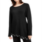 Blusa feminina com bainha grommet da Inc International Concepts - Preto profundo, tamanho M
