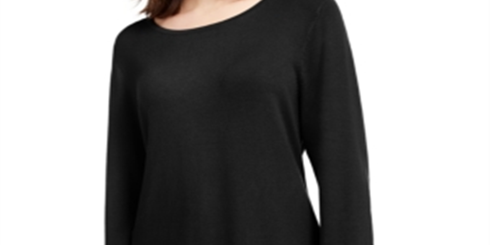 Blusa feminina com bainha grommet da Inc International Concepts - Preto profundo, tamanho M