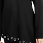 Blusa feminina com bainha grommet da Inc International Concepts - Preto profundo, tamanho M
