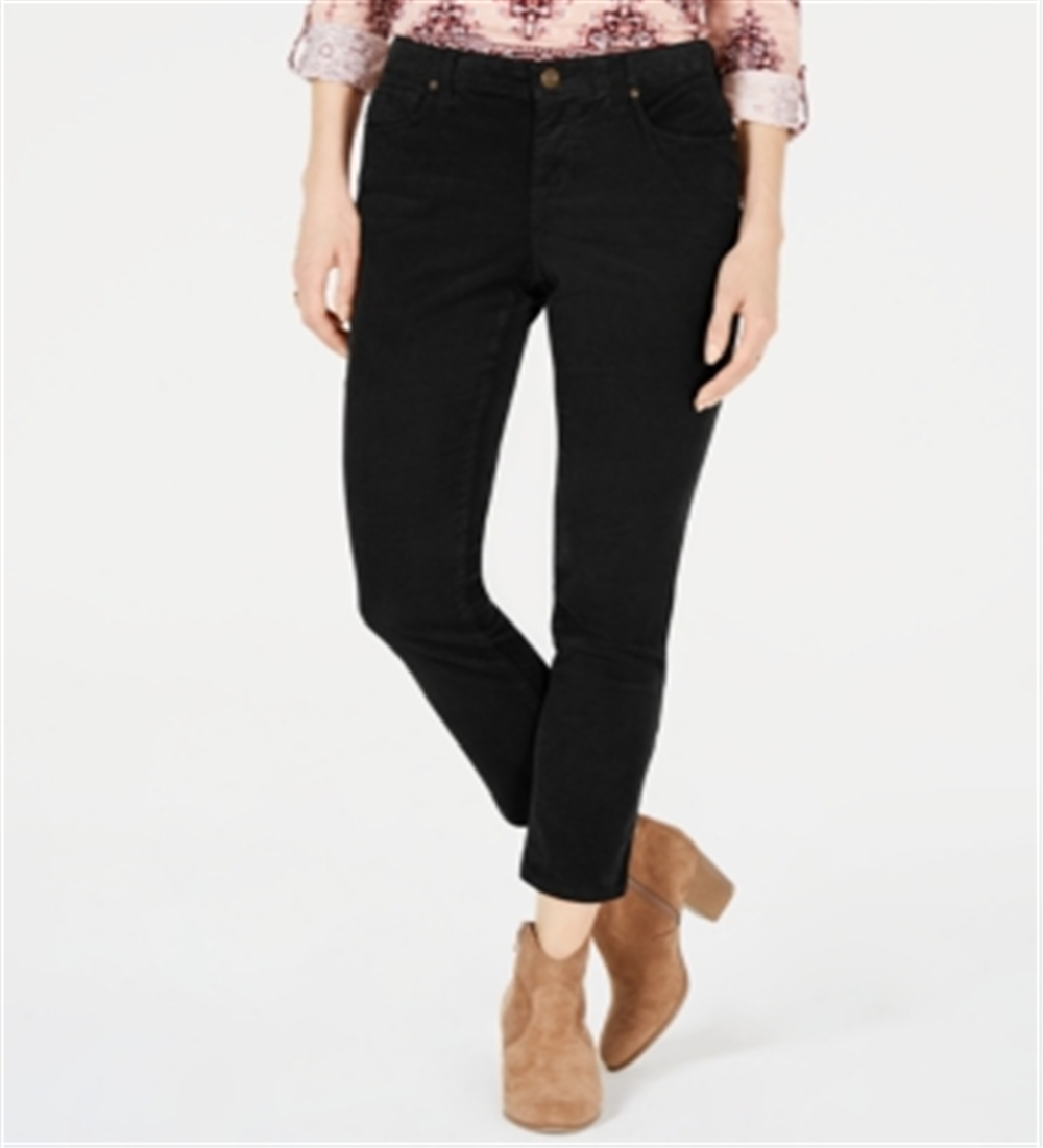 Calça modeladora de veludo cotelê feminina Style &amp; Co, preta, tamanho 18