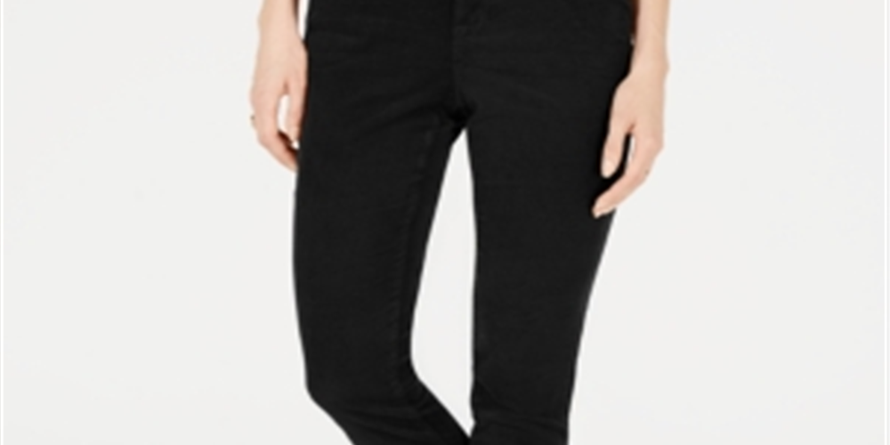 Calça modeladora de veludo cotelê feminina Style &amp; Co, preta, tamanho 18