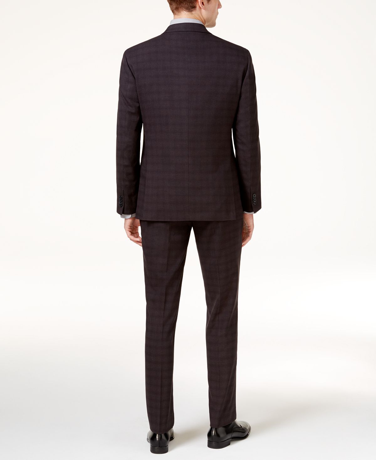 Terno masculino Kenneth Cole Reaction Slim Fit Xadrez Sheen Ready Flex, preto, tamanho 38