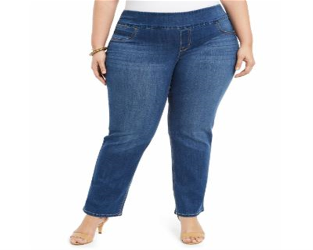 Calça jeans feminina Ella Straight Leg, azul, tamanho 14 W, da Style &amp; Co