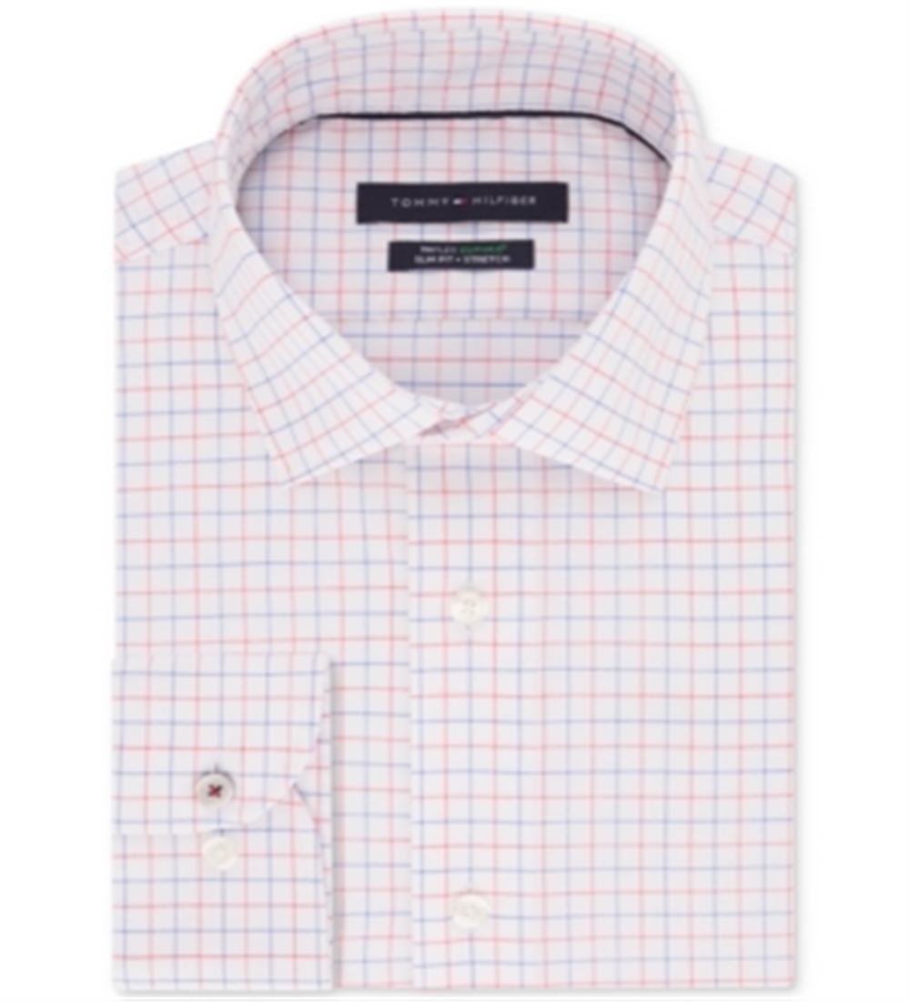 Camisa social masculina Tommy Hilfiger Slim Fit Professional vermelha tamanho G