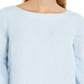 Blusa feminina Charter Club de linho com manga sino, azul, tamanho X-S