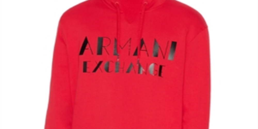 Moletom com capuz masculino AX Armani Exchange com logotipo Marquee vermelho tamanho XX-G