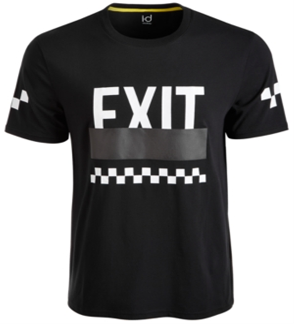Camiseta masculina Ideology preta tamanho GG camiseta gráfica Exit estampada xadrez preta tamanho GG