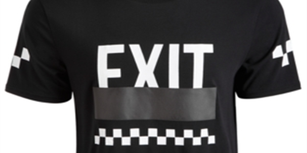 Camiseta masculina Ideology preta tamanho GG camiseta gráfica Exit estampada xadrez preta tamanho GG