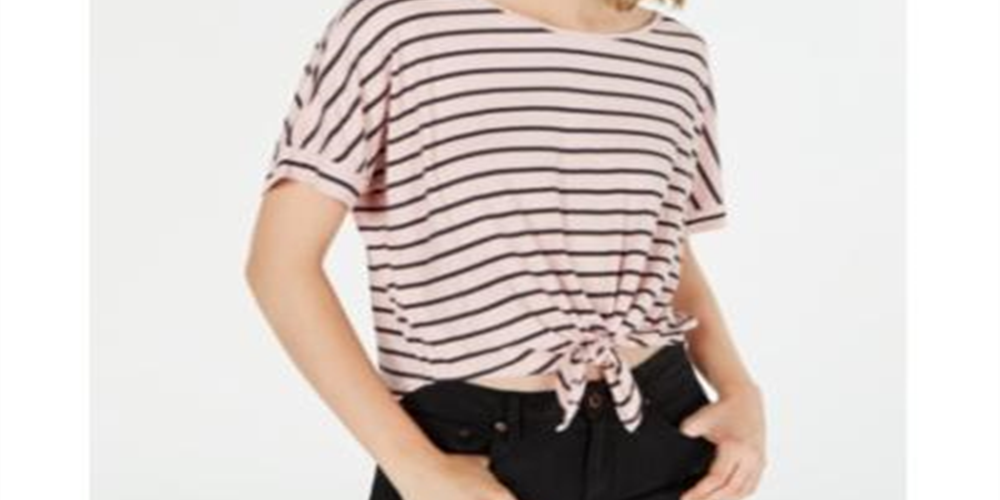 Blusa feminina júnior com amarração frontal e manga dolman, rosa, tamanho M, Hooked up by Iot