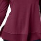 Top de chiffon com bainha estilo &amp; co feminino, cor vinho, tamanho extragrande