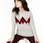 Suéter feminino de cashmere argyle Charter Club cinza tamanho pequeno G