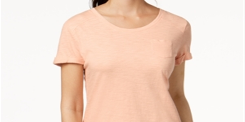 Camiseta feminina de algodão com gola redonda, estilo &amp; co, laranja, tamanho GG