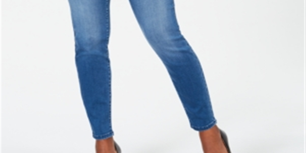 Calça jeans skinny feminina Inc International Concepts com ajuste curvilíneo e elástico - Horizon Wash Azul, tamanho 18