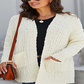 Cardigans abertos femininos VLRSY Pebble Beach texturizado aberto branco tamanho XL