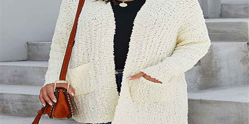 Cardigans abertos femininos VLRSY Pebble Beach texturizado aberto branco tamanho XL