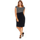 Vestido feminino conectado com lantejoulas e renda, preto, tamanho 18W