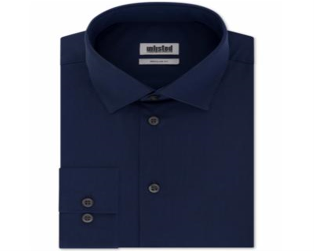 Camisa social masculina Kenneth Cole Regular Fit Solid Azul Tamanho G