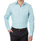 Camisa social masculina Kenneth Cole Slim Fit com gola aberta, azul, tamanho M