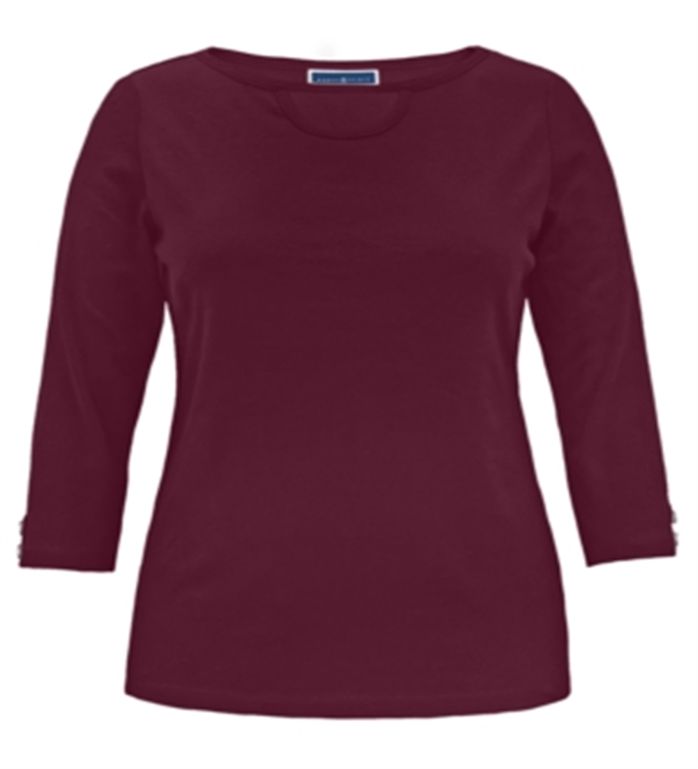 Camiseta feminina Karen Scott de algodão com recorte e gola canoa, vermelha, tamanho GG