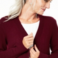 Cardigan de cashmere feminino Charter Club com frente aberta, vermelho, tamanho pequeno médio