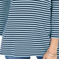 Blusa feminina listrada Charter Club com manga 3/4, azul, tamanho X-S