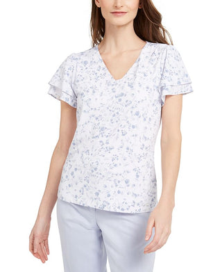 Blusa Calvin Klein Feminina Estampada Floral Branca Tamanho X-G
