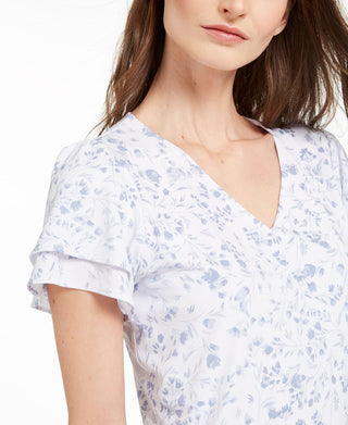 Blusa Calvin Klein Feminina Estampada Floral Branca Tamanho X-G