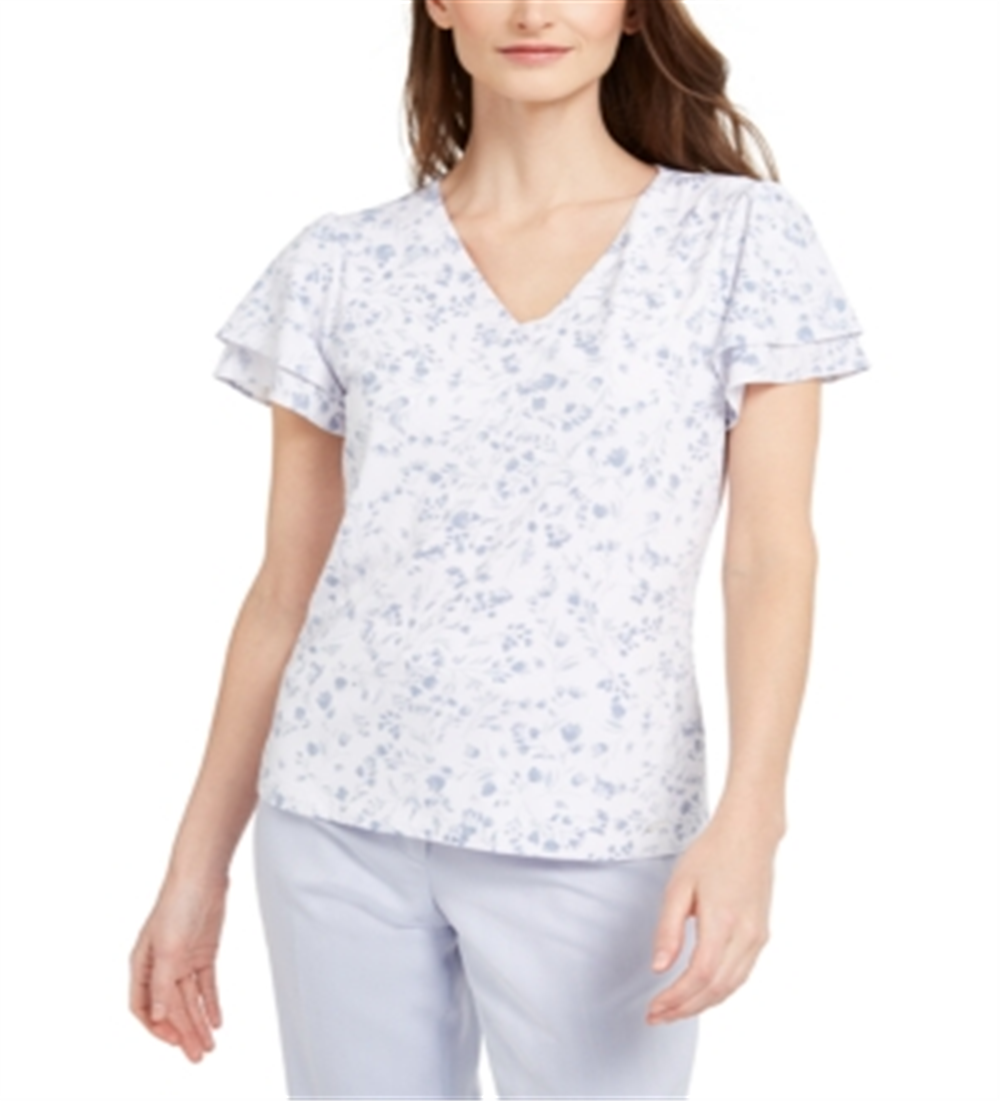 Blusa Calvin Klein Feminina Estampada Floral Branca Tamanho X-G