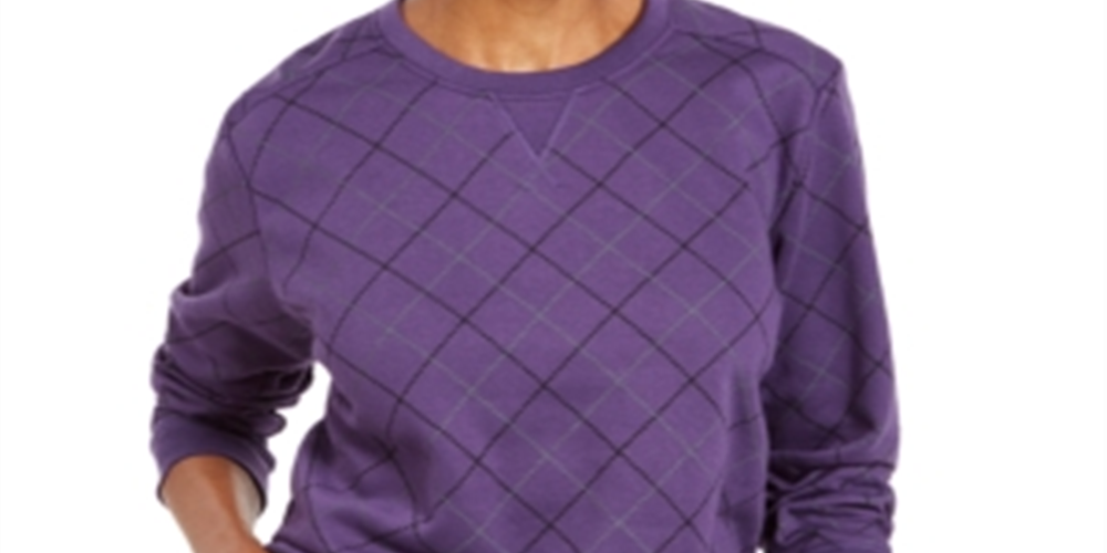 Karen Scott Moletom feminino estampado roxo tamanho pequeno pequeno