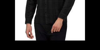 Camisa de flanela Hurley Hendrick masculina, manga comprida, preta, tamanho médio