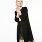 Cardigan feminino Charter Club Pure Cashmere Duster, preto, tamanho pequeno G