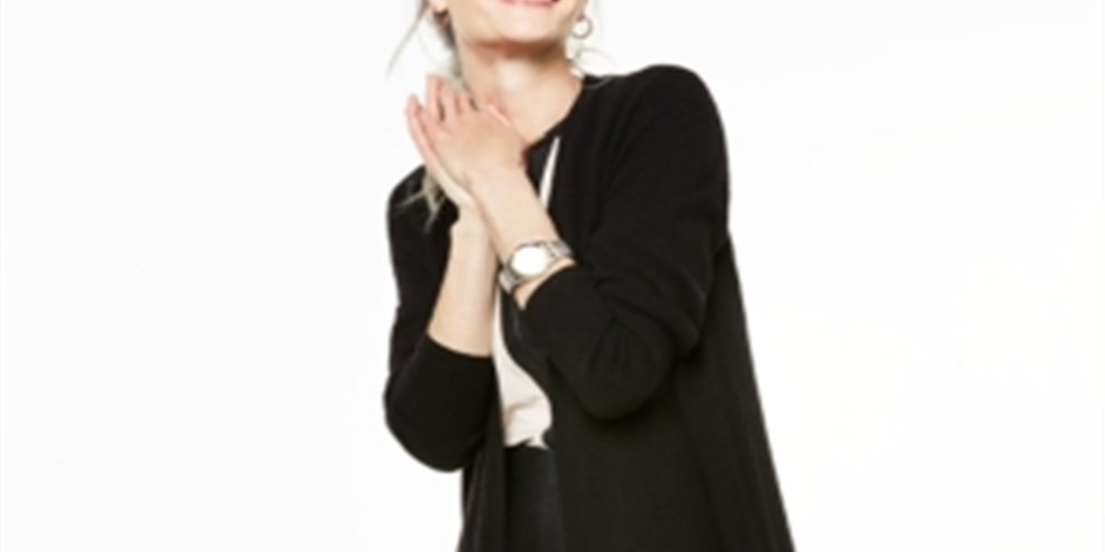 Cardigan feminino Charter Club Pure Cashmere Duster, preto, tamanho pequeno G