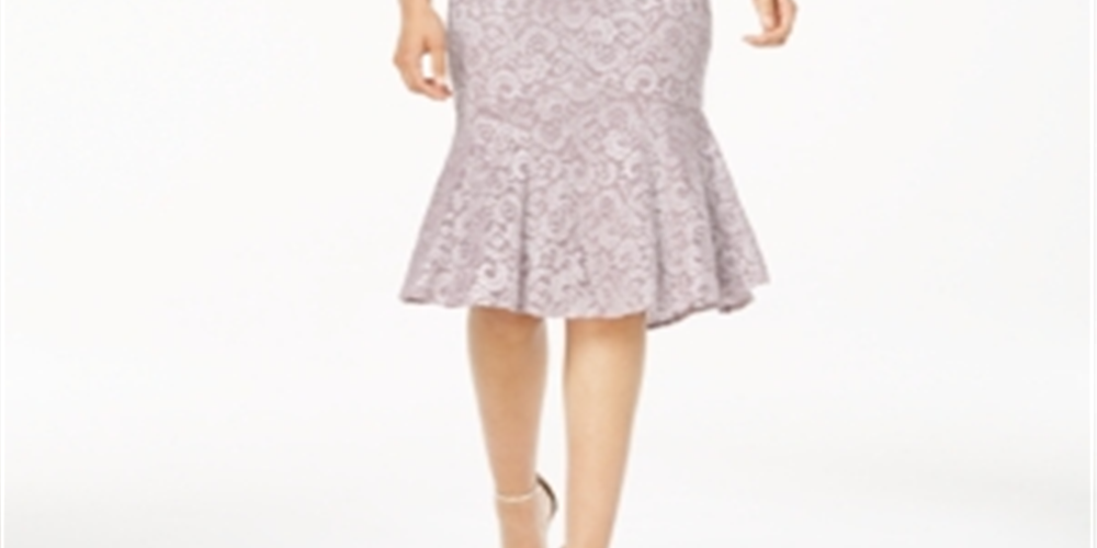 Vestido feminino de renda com decote coração R &amp; M Richards, rosa, tamanho 8