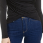 Blusa feminina franzida cruzada Bar III preta tamanho XXS