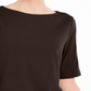 Blusa feminina Karen Scott de algodão com mangas recortadas, marrom, tamanho pequeno