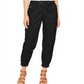Calça jogger feminina com bolso e zíper Style &amp; Co, preta, tamanho pequeno