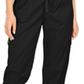 Calça jogger feminina com bolso e zíper Style &amp; Co, preta, tamanho pequeno
