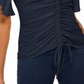 Blusa franzida feminina INC International Concepts, azul, tamanho P