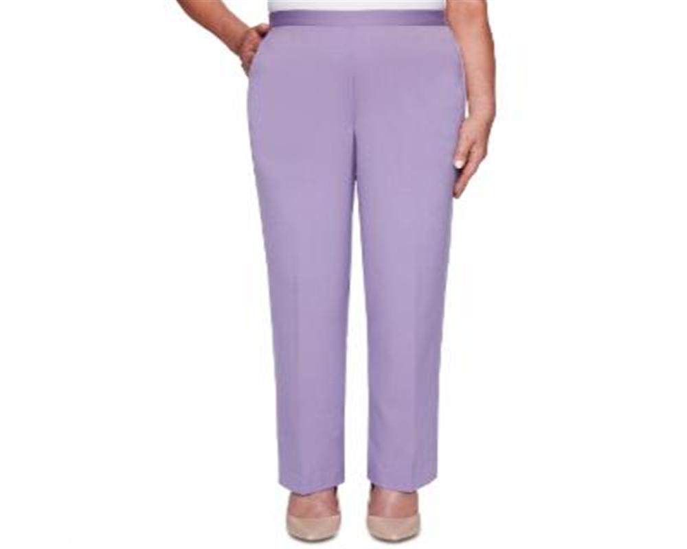 Calça feminina Alfred Dunner Loire Valley Proporcional Algodão Roxo Tamanho 10 Petite