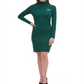 Vestido Tommy Hilfiger Feminino Manga Dolman Acima do Joelho Verde Tamanho Médio